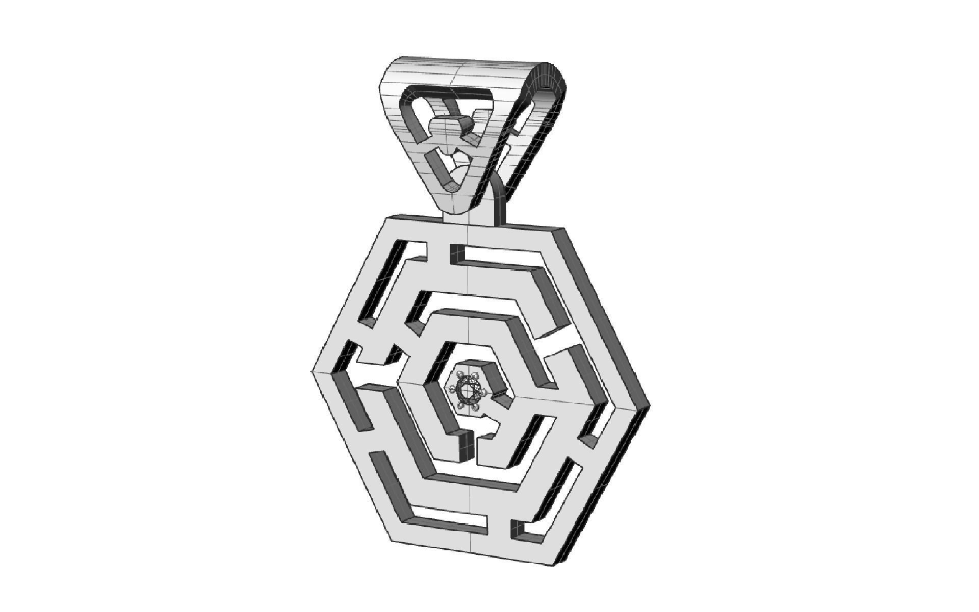 Pendant maze  for CNC or 3D print model_2