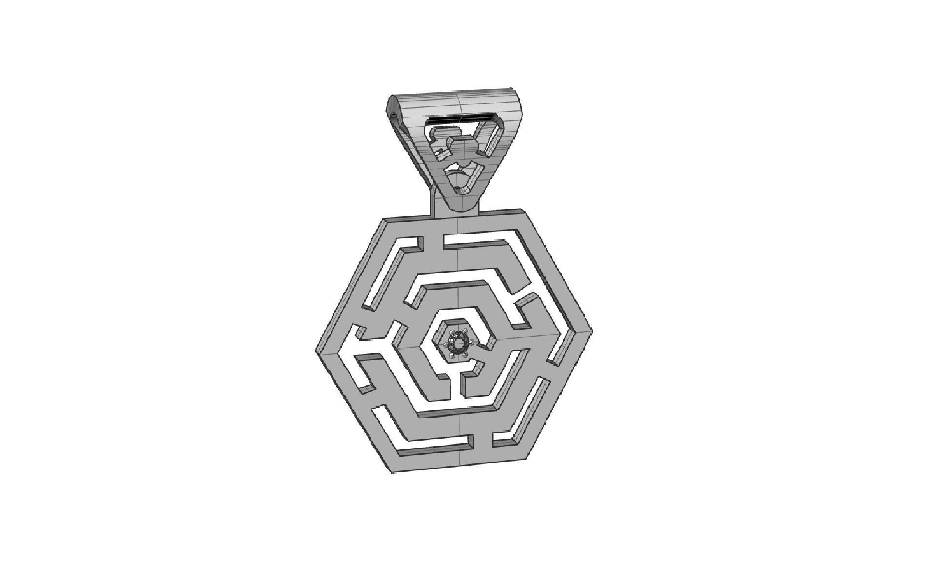 Pendant maze  for CNC or 3D print model_3