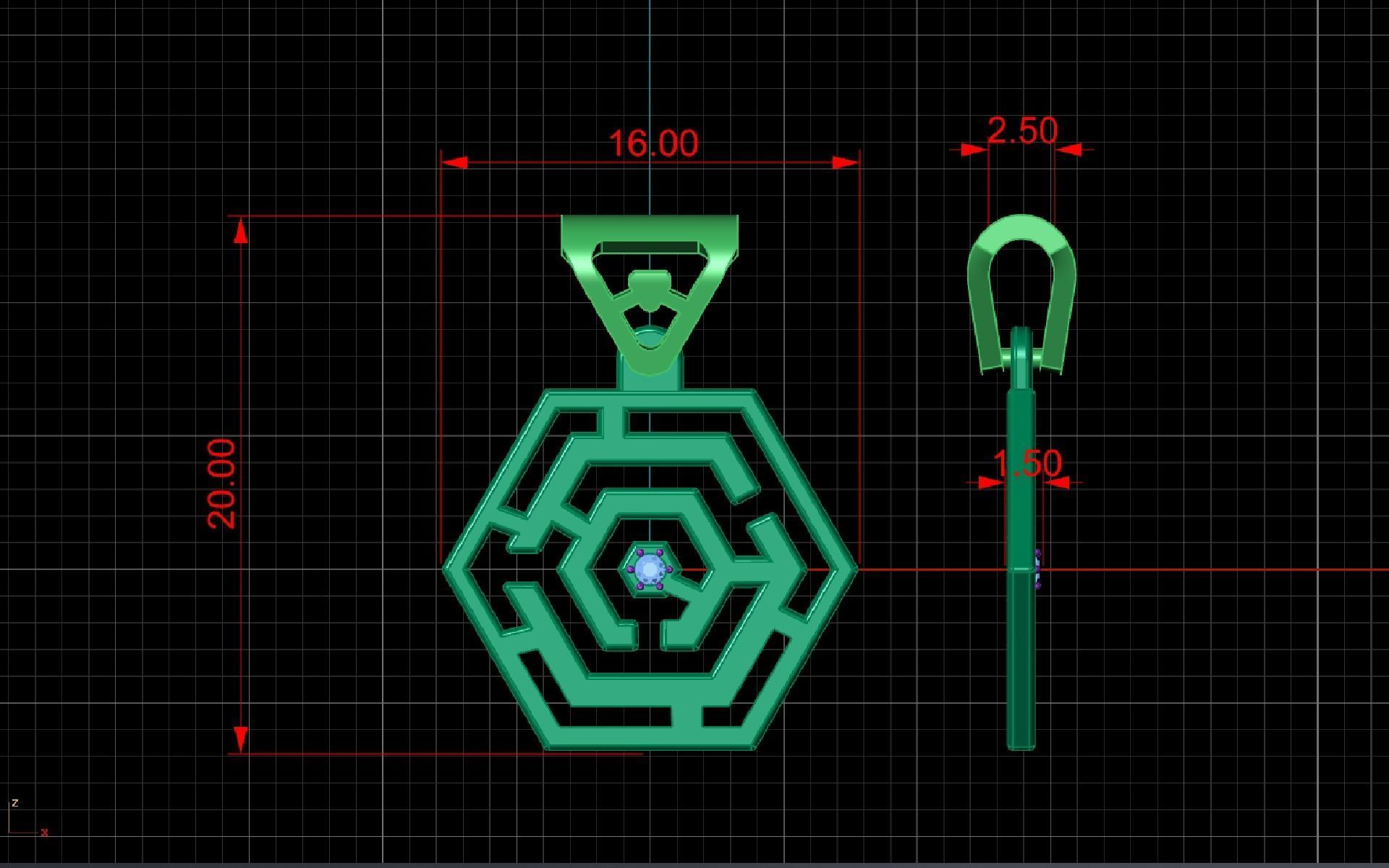 Pendant maze  for CNC or 3D print model_12