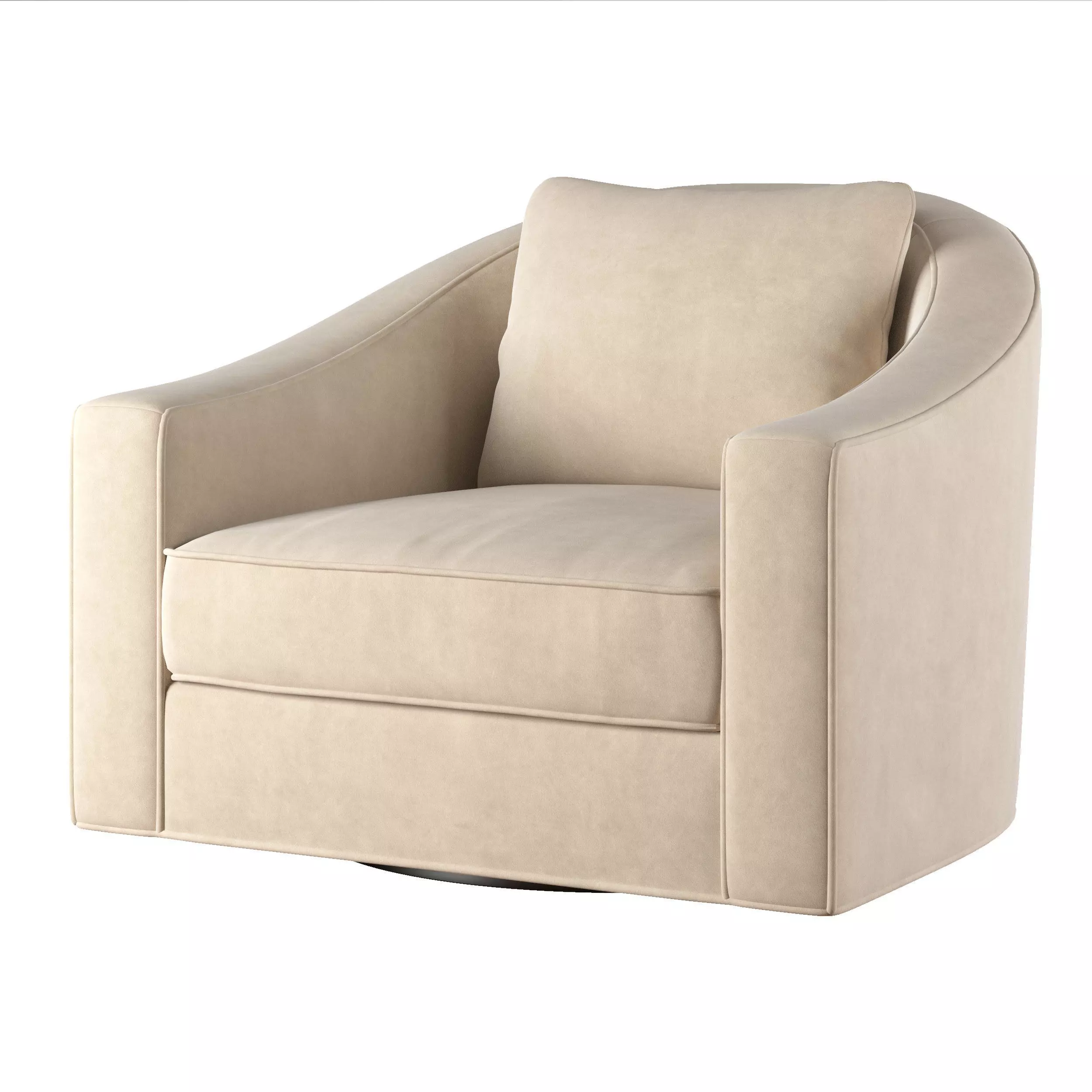 RH CURVED SWIVEL CHAIR Low-poly 3D model