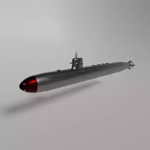 Simple Silver and Red Submarine