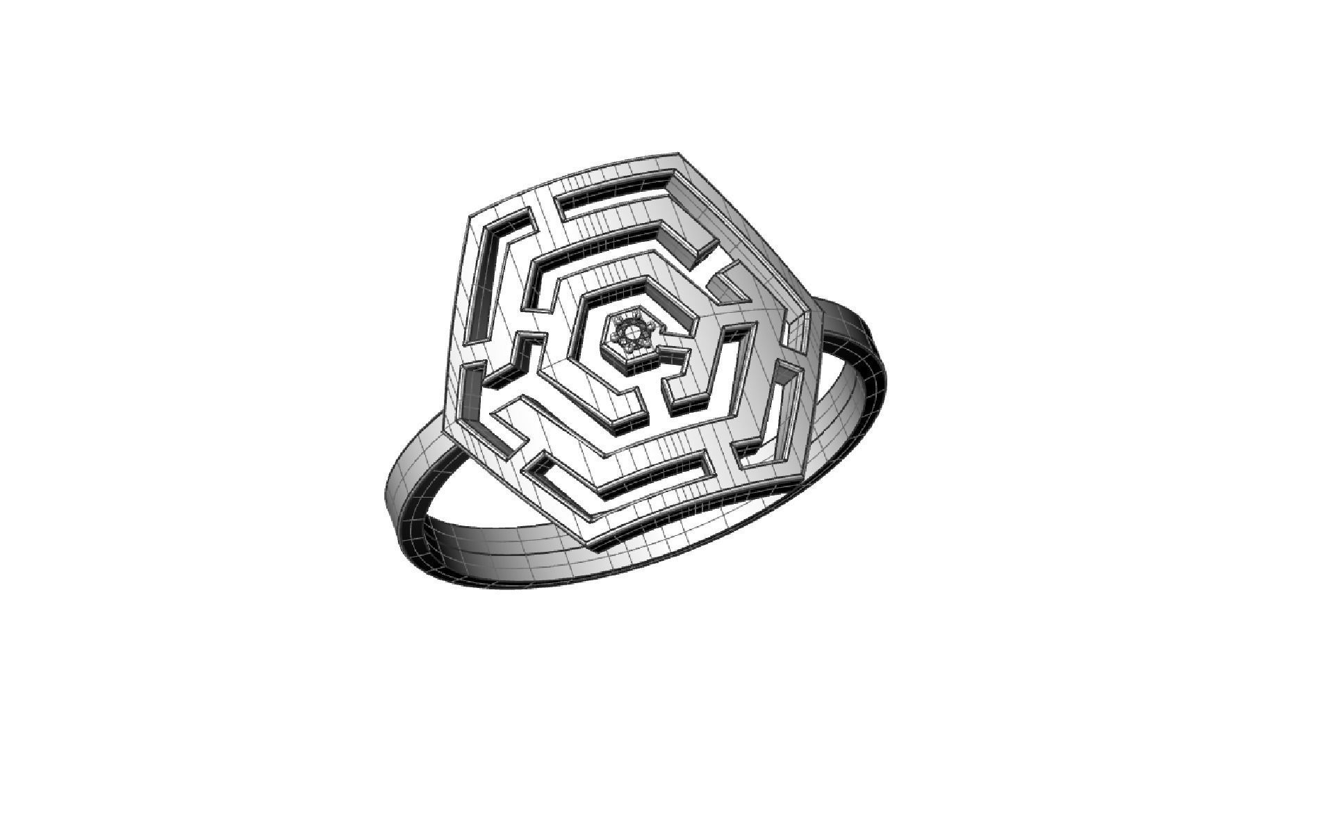 Ring maze for CNC or 3D print model_3