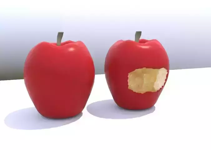 CG  apple that has been bitten crisp and sweet