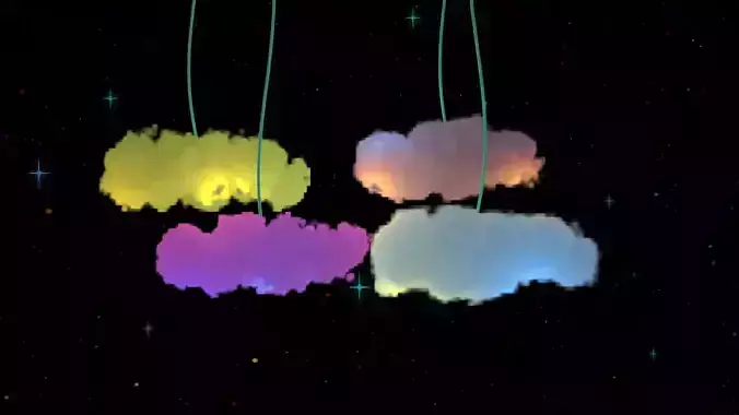 3DMAX color cloud light cloud CG luminous cotton ball