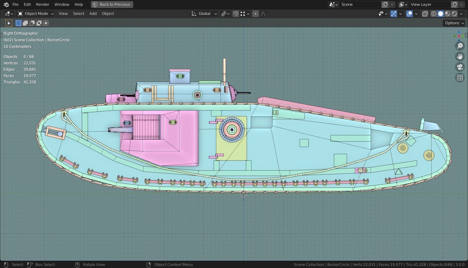 Mark VIII International TANK BASE MESH  Low-poly 3D model_9