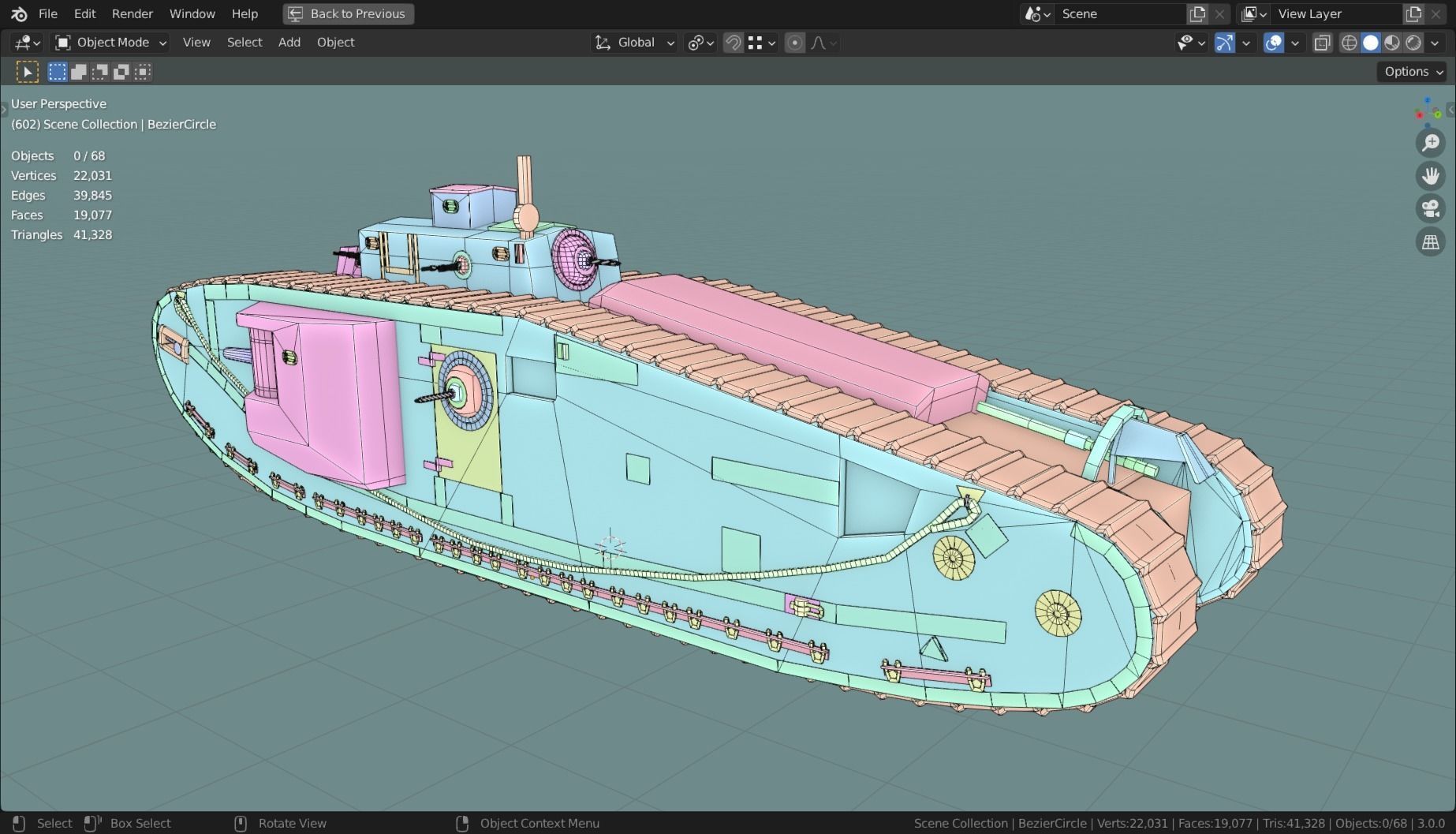 Mark VIII International TANK BASE MESH  Low-poly 3D model_11
