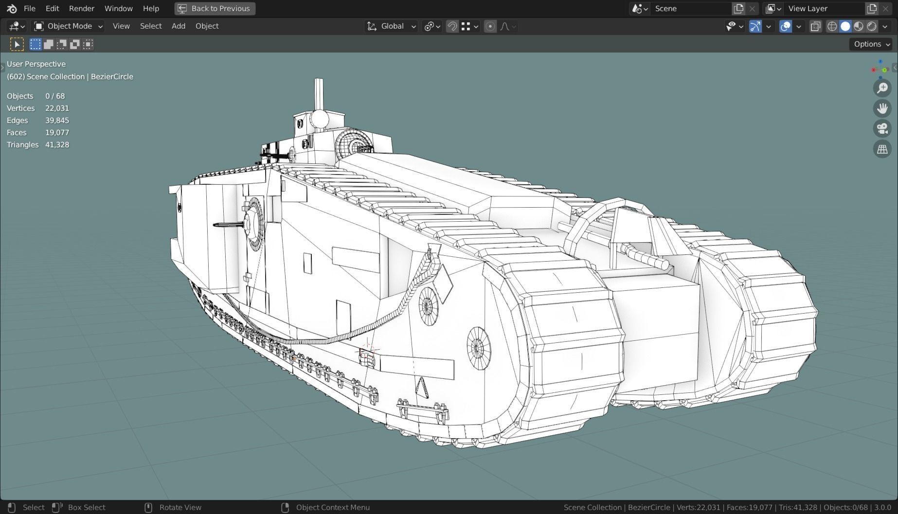 Mark VIII International TANK BASE MESH  Low-poly 3D model_6