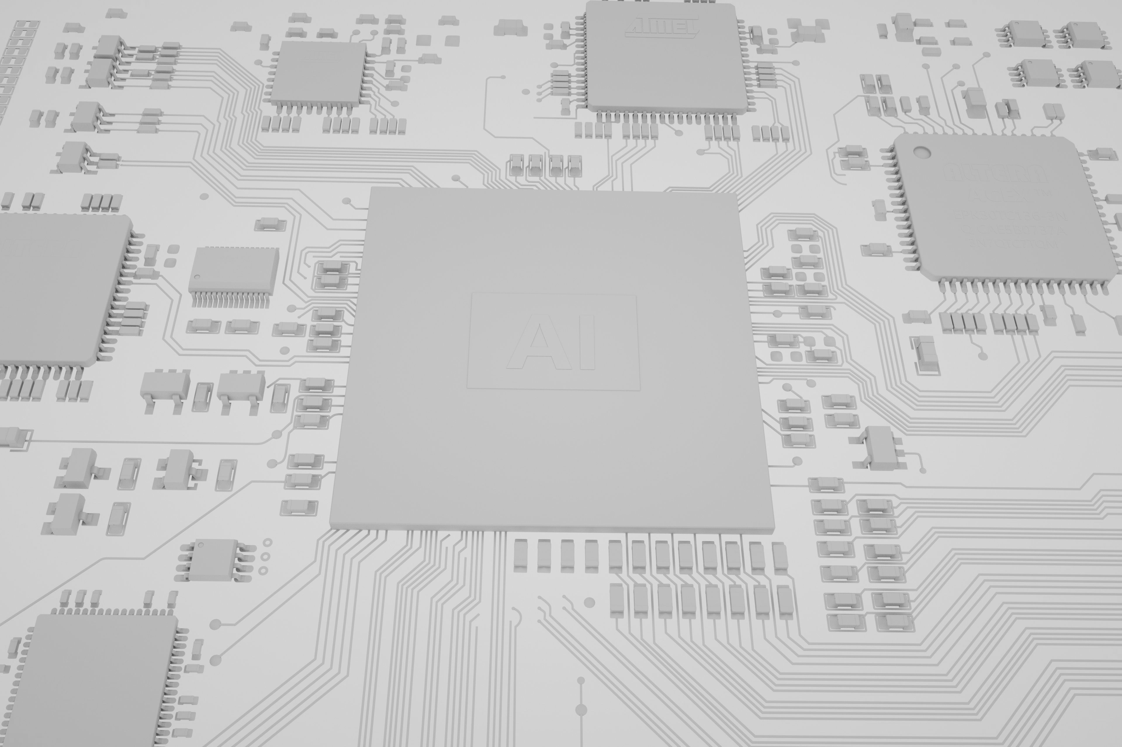 Electronic chip circuit board 3D model_4