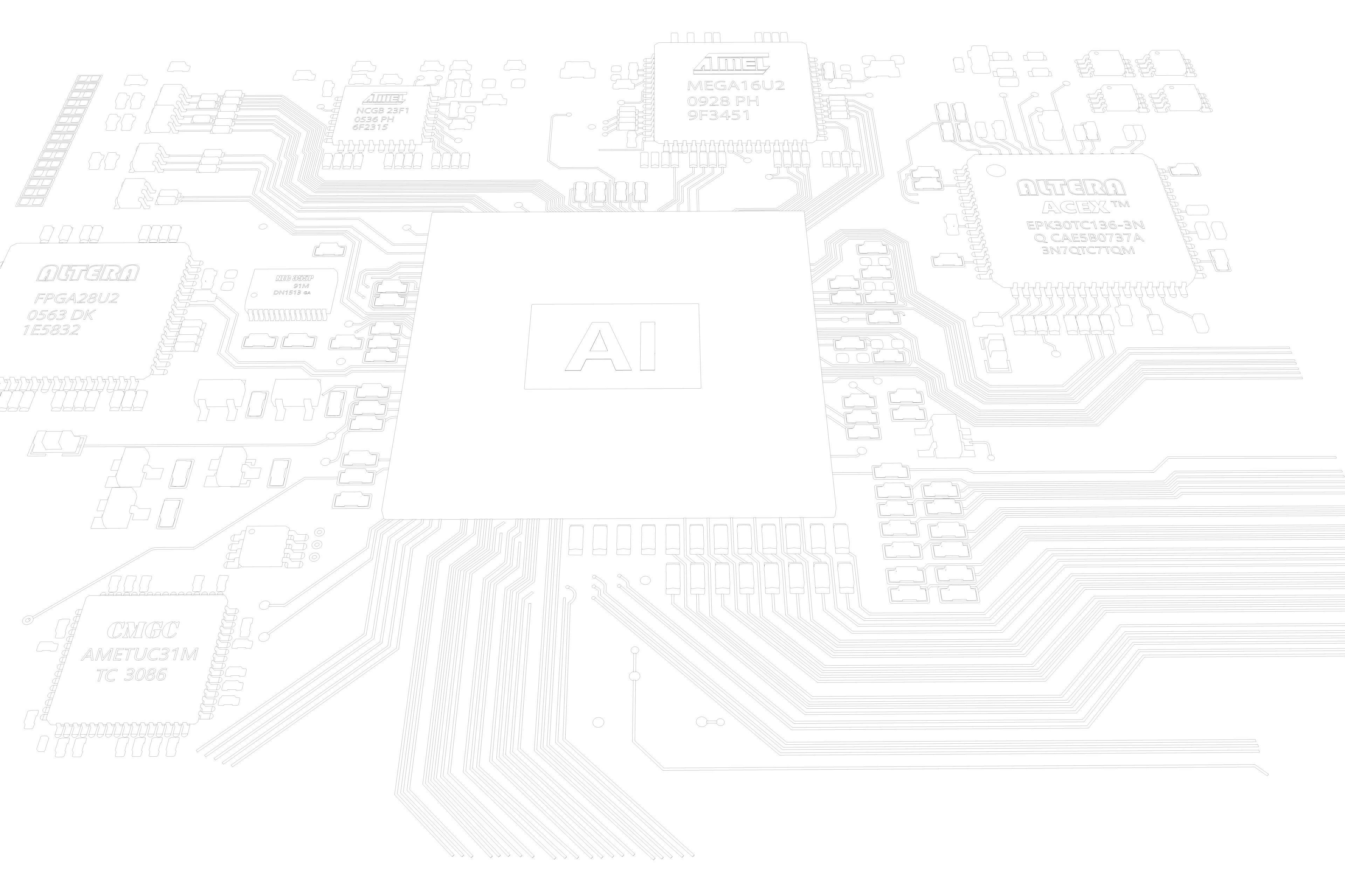 Electronic chip circuit board 3D model_5