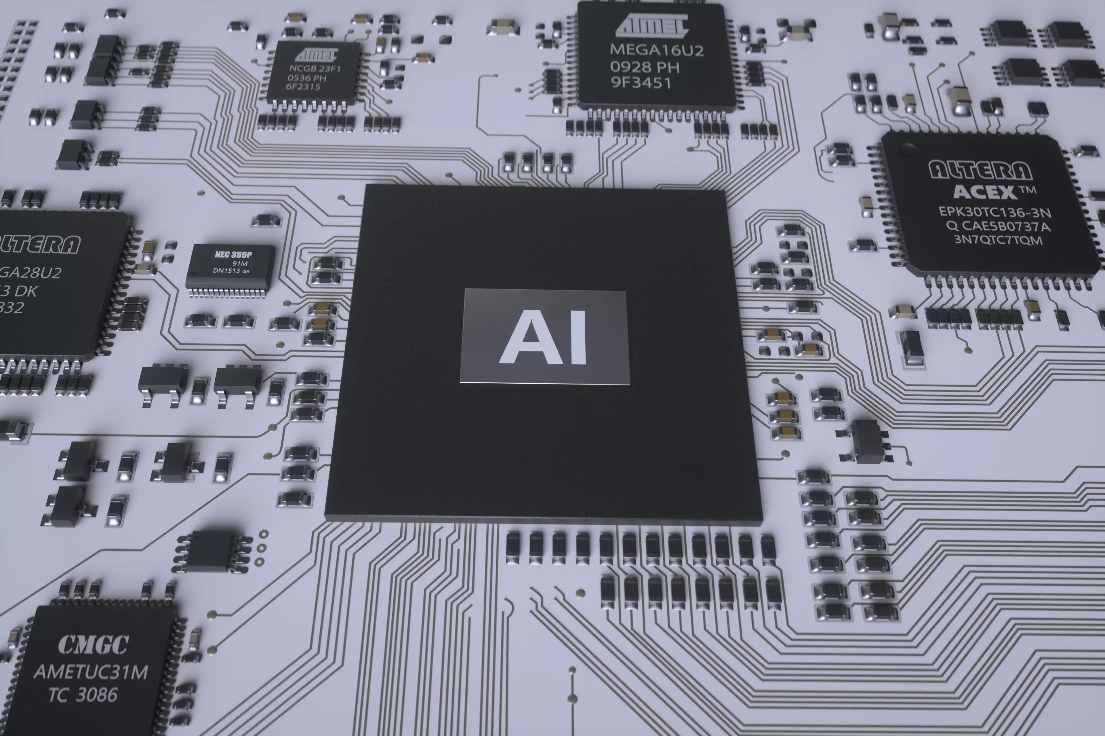 Electronic chip circuit board 3D model_0