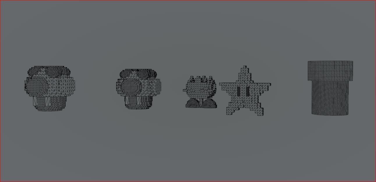 Mario Pixel Power Ups 3D model_5