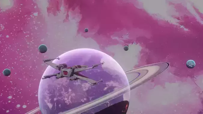 space spaceship and planets