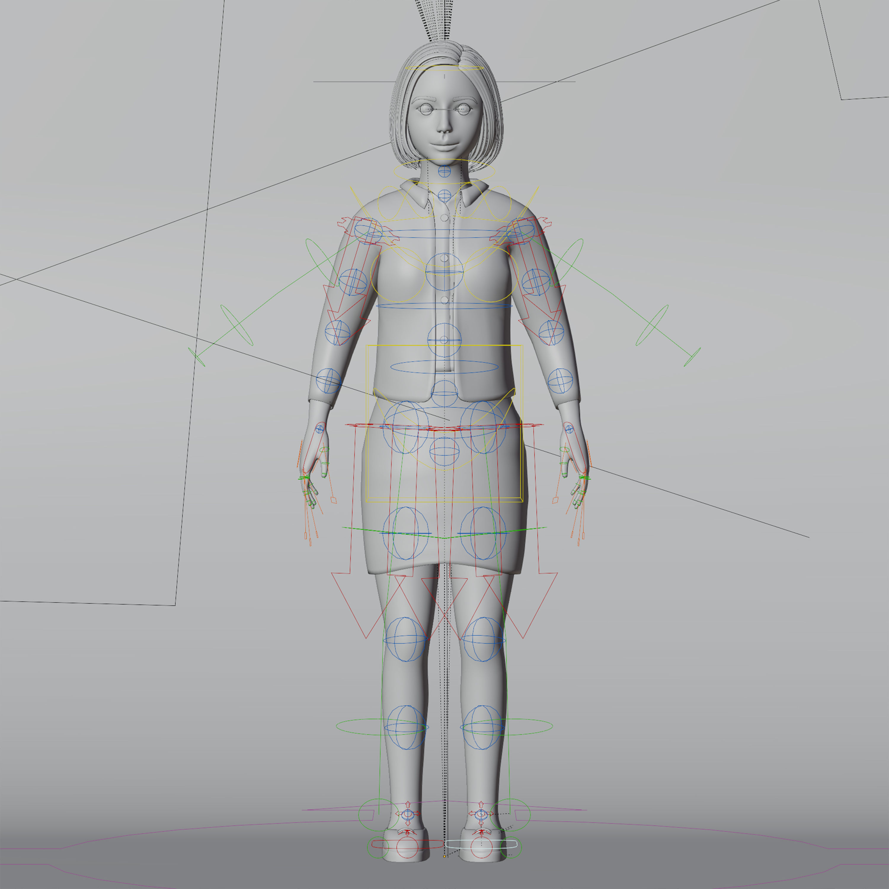 business woman character - Rigged 3D model rigged | CGTrader