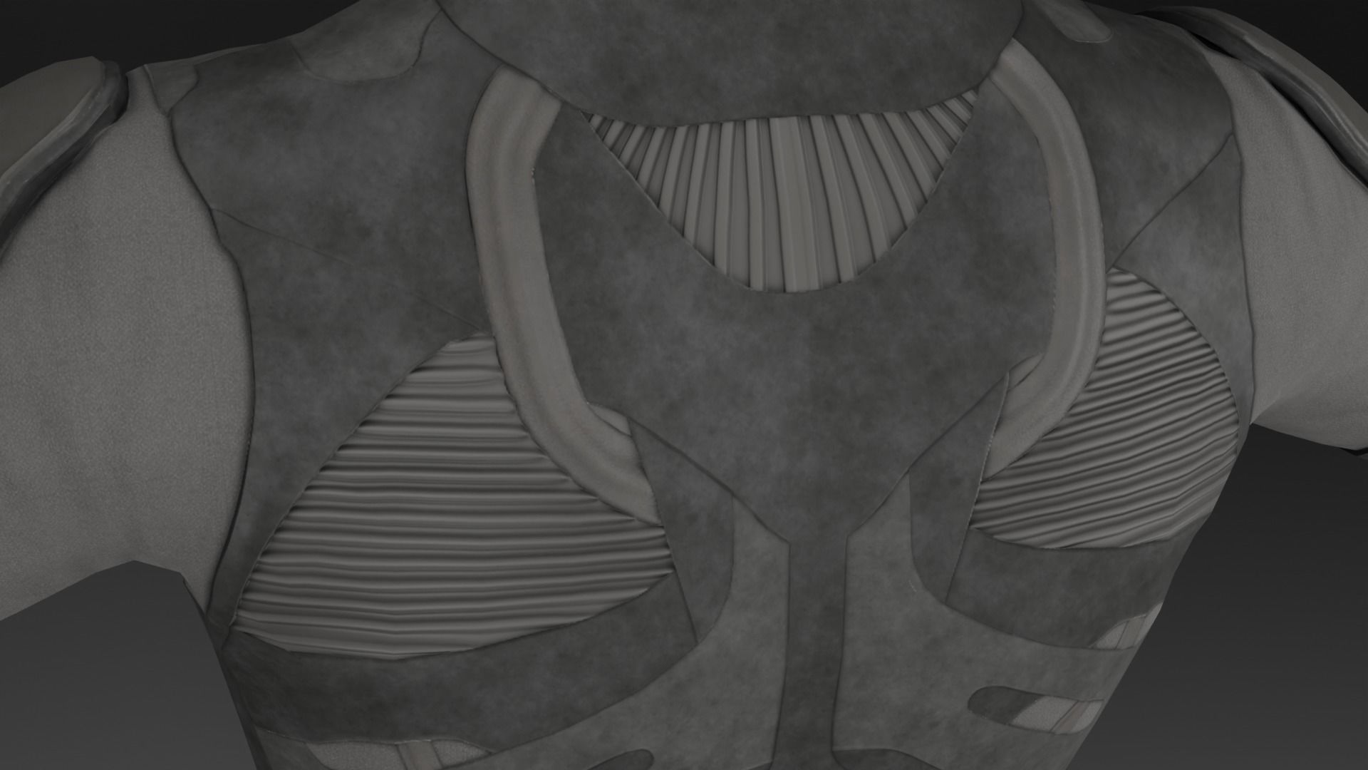 Lowpoly scifi space suit stillsuit character Low-poly 3D model_8