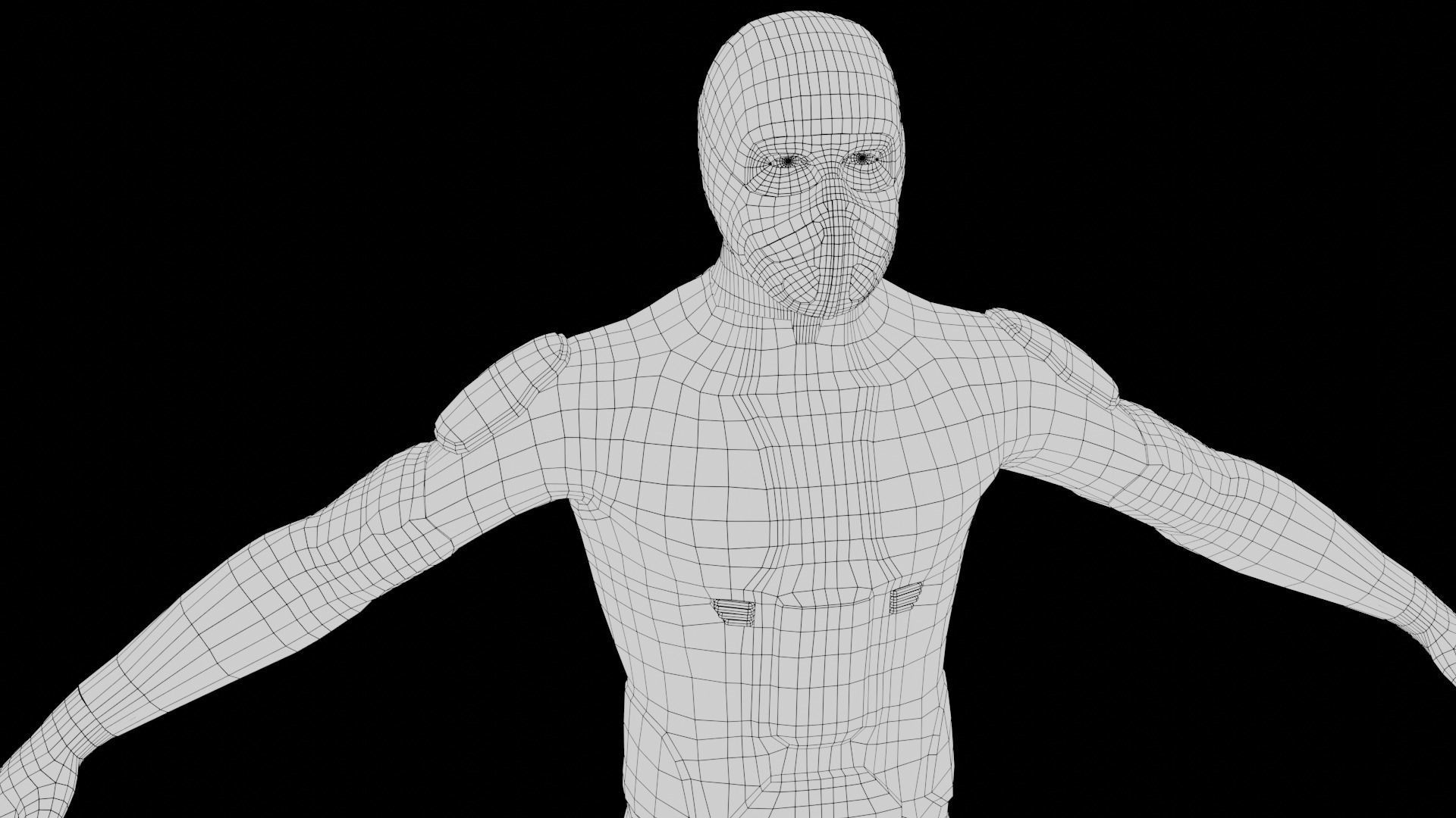 Lowpoly scifi space suit stillsuit character Low-poly 3D model_16