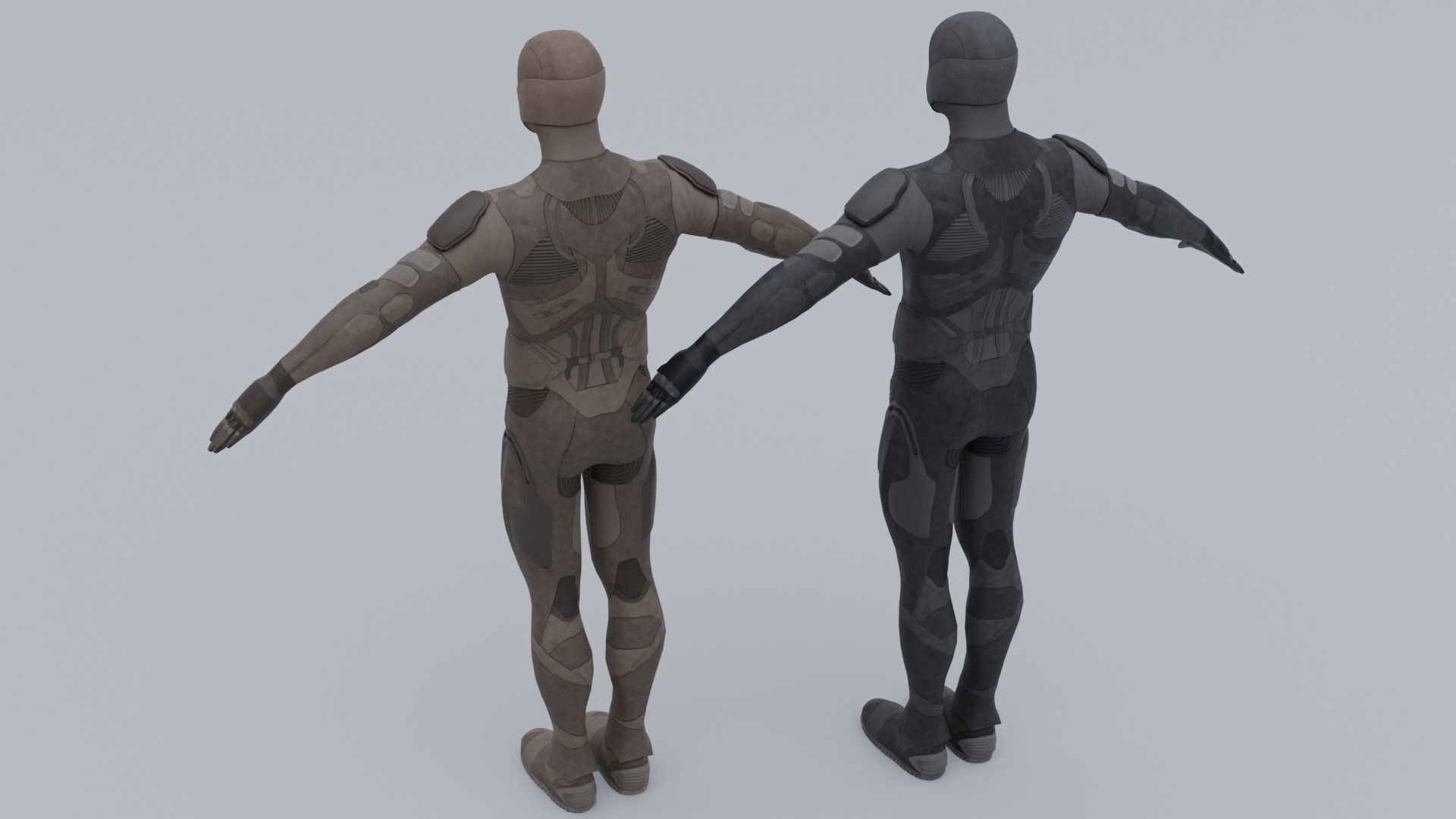 Lowpoly scifi space suit stillsuit character Low-poly 3D model_19