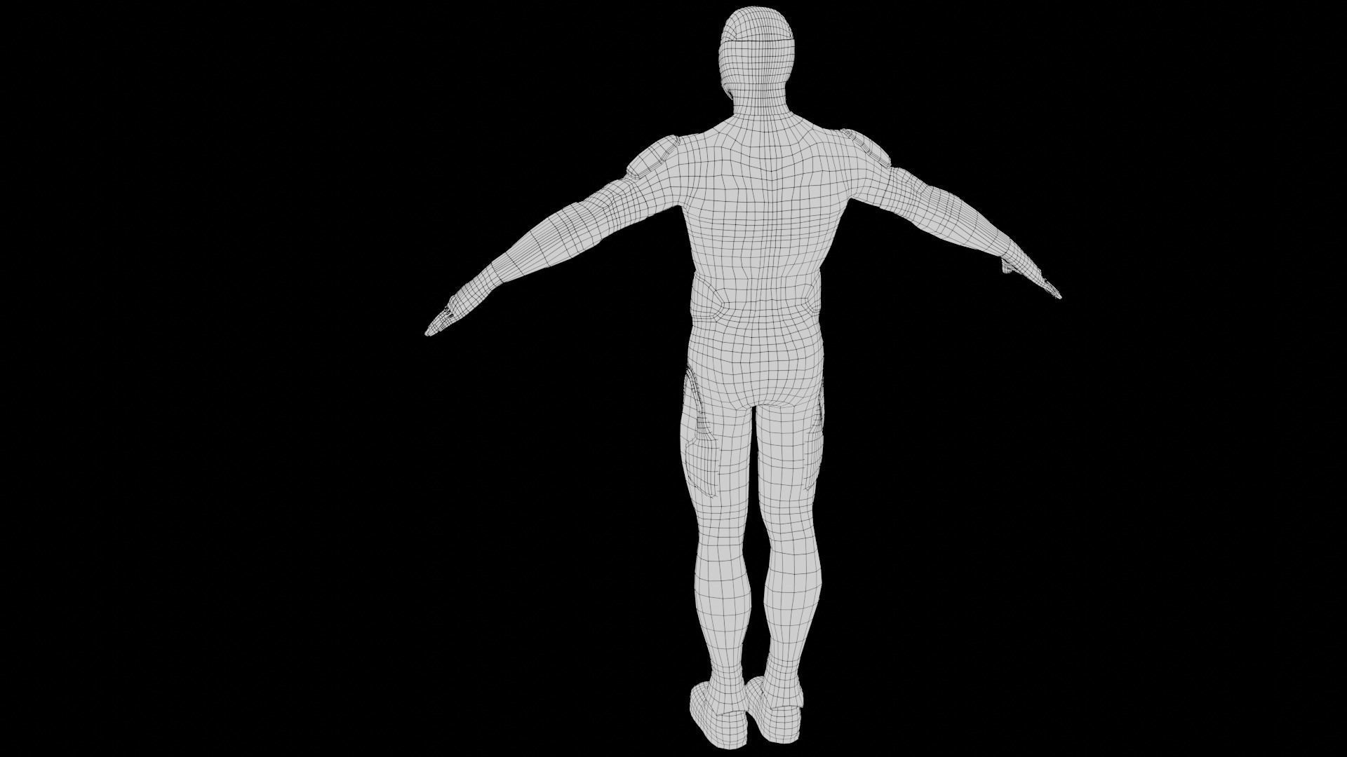 Lowpoly scifi space suit stillsuit character Low-poly 3D model_17