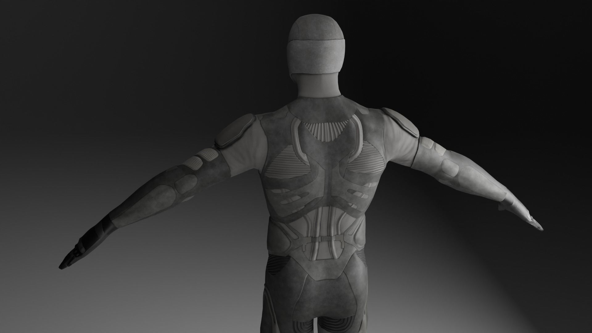 Lowpoly scifi space suit stillsuit character Low-poly 3D model_13