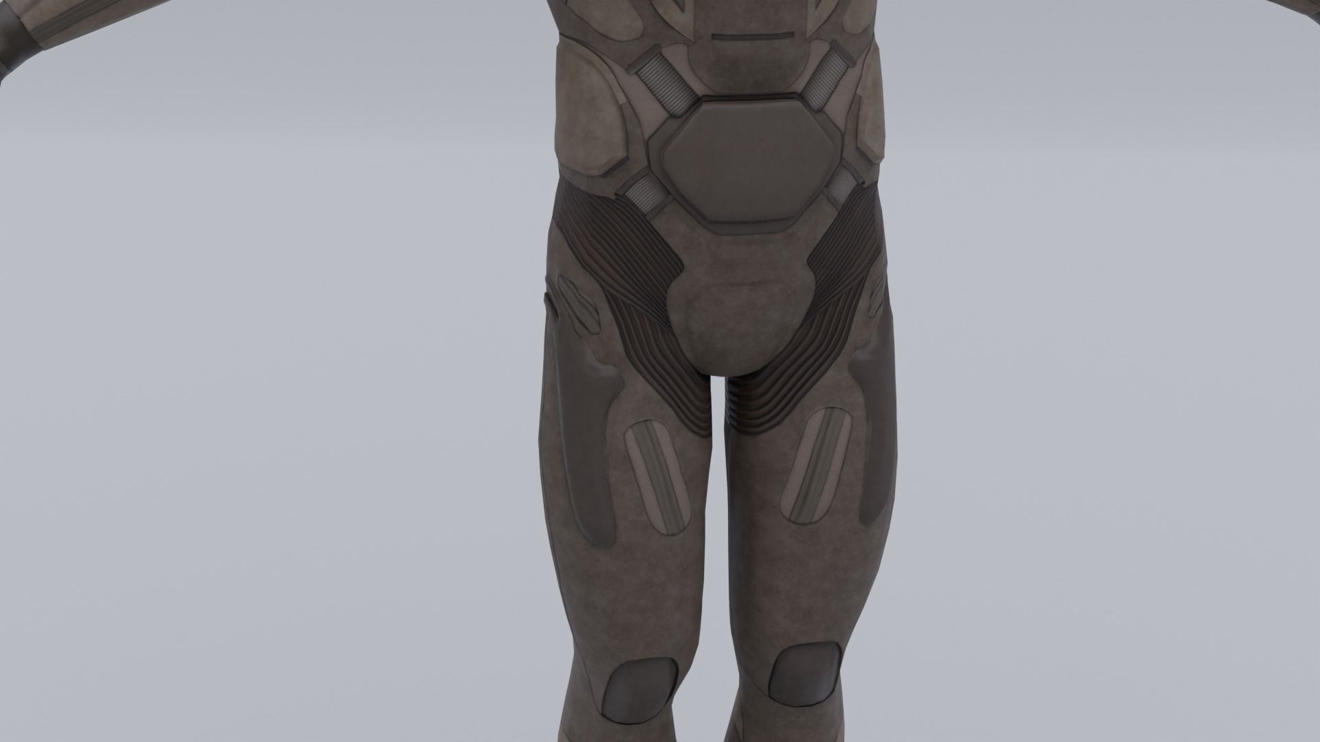 Lowpoly scifi space suit stillsuit character Low-poly 3D model_14