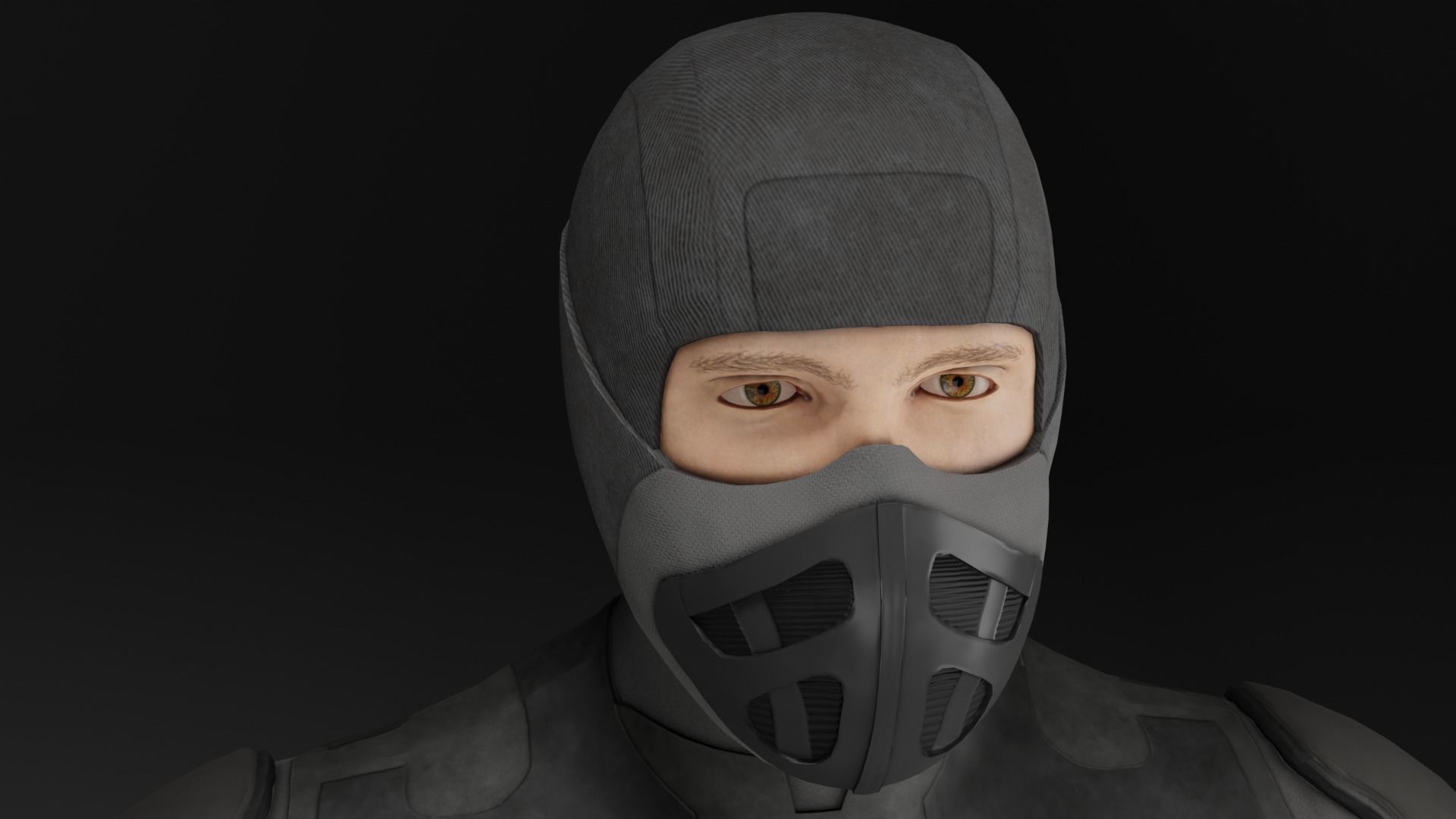 Lowpoly scifi space suit stillsuit character Low-poly 3D model_12