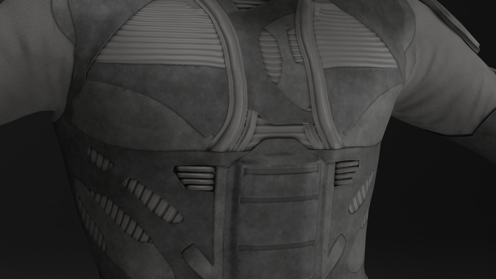 Lowpoly scifi space suit stillsuit character Low-poly 3D model_4