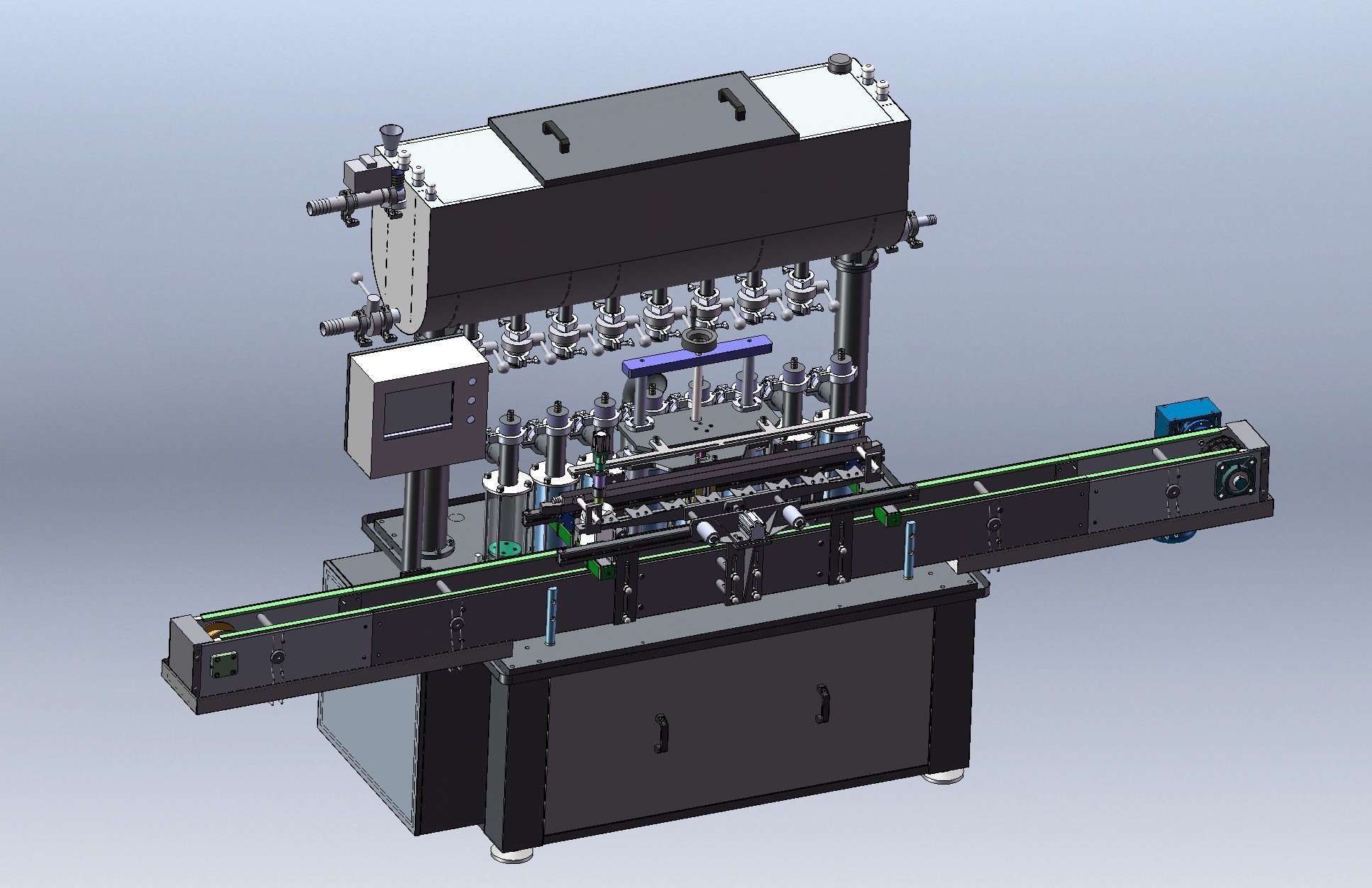 Liquid filling machine assembly line 3D model_2