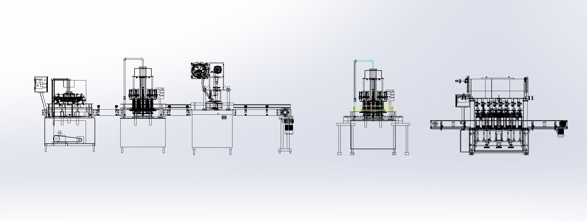 Liquid filling machine assembly line 3D model_21