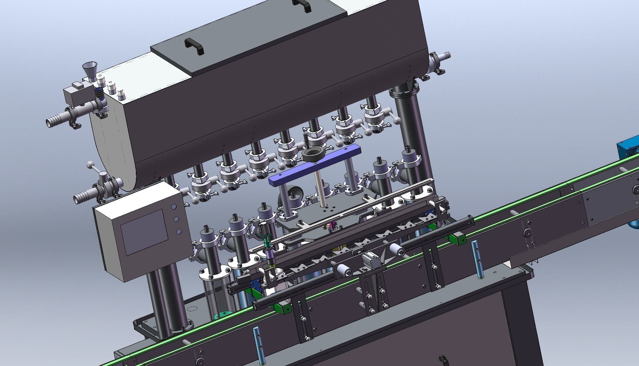 Liquid filling machine assembly line 3D model_3