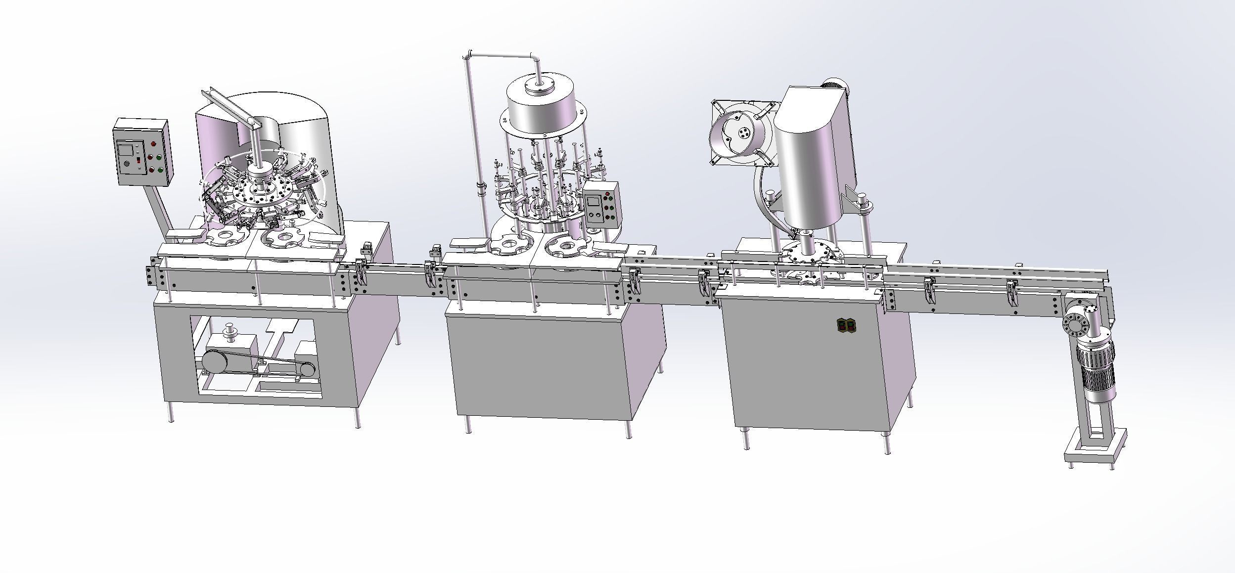 Liquid filling machine assembly line 3D model_16