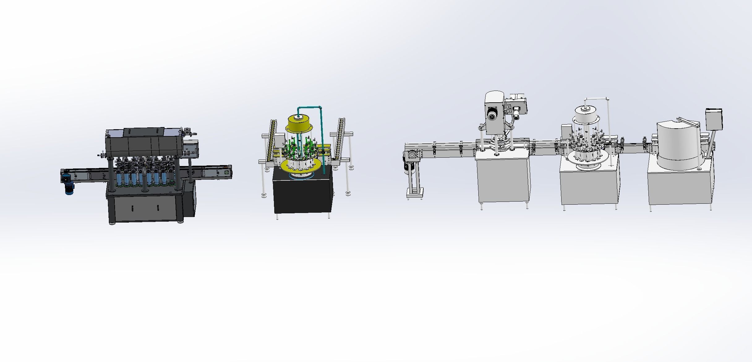 Liquid filling machine assembly line 3D model_23