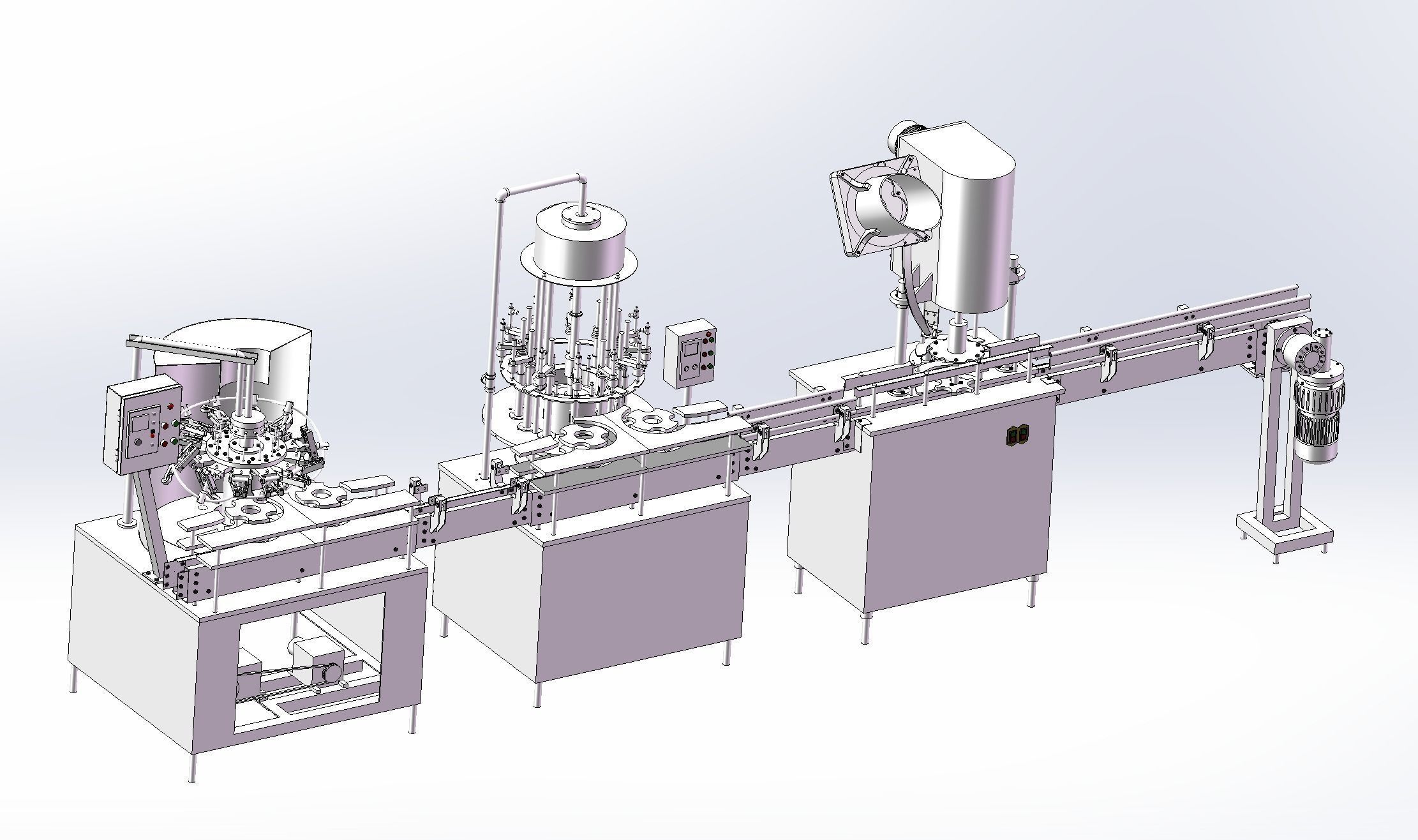 Liquid filling machine assembly line 3D model_12