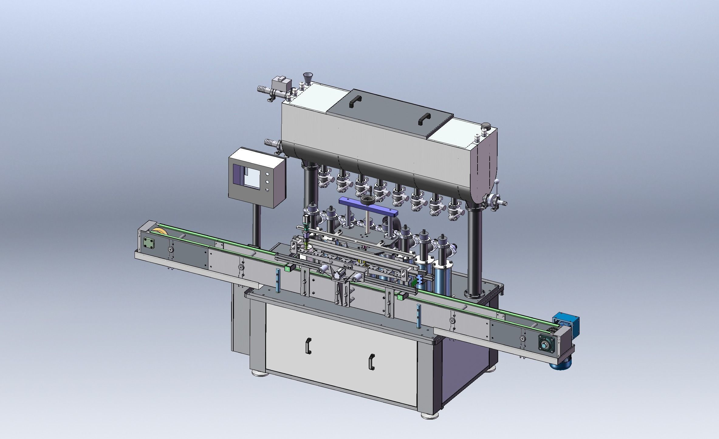 Liquid filling machine assembly line 3D model_5