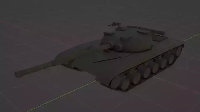 T-64 Tank Low Poly with Skeleton and Suspension Low-poly 3D model
