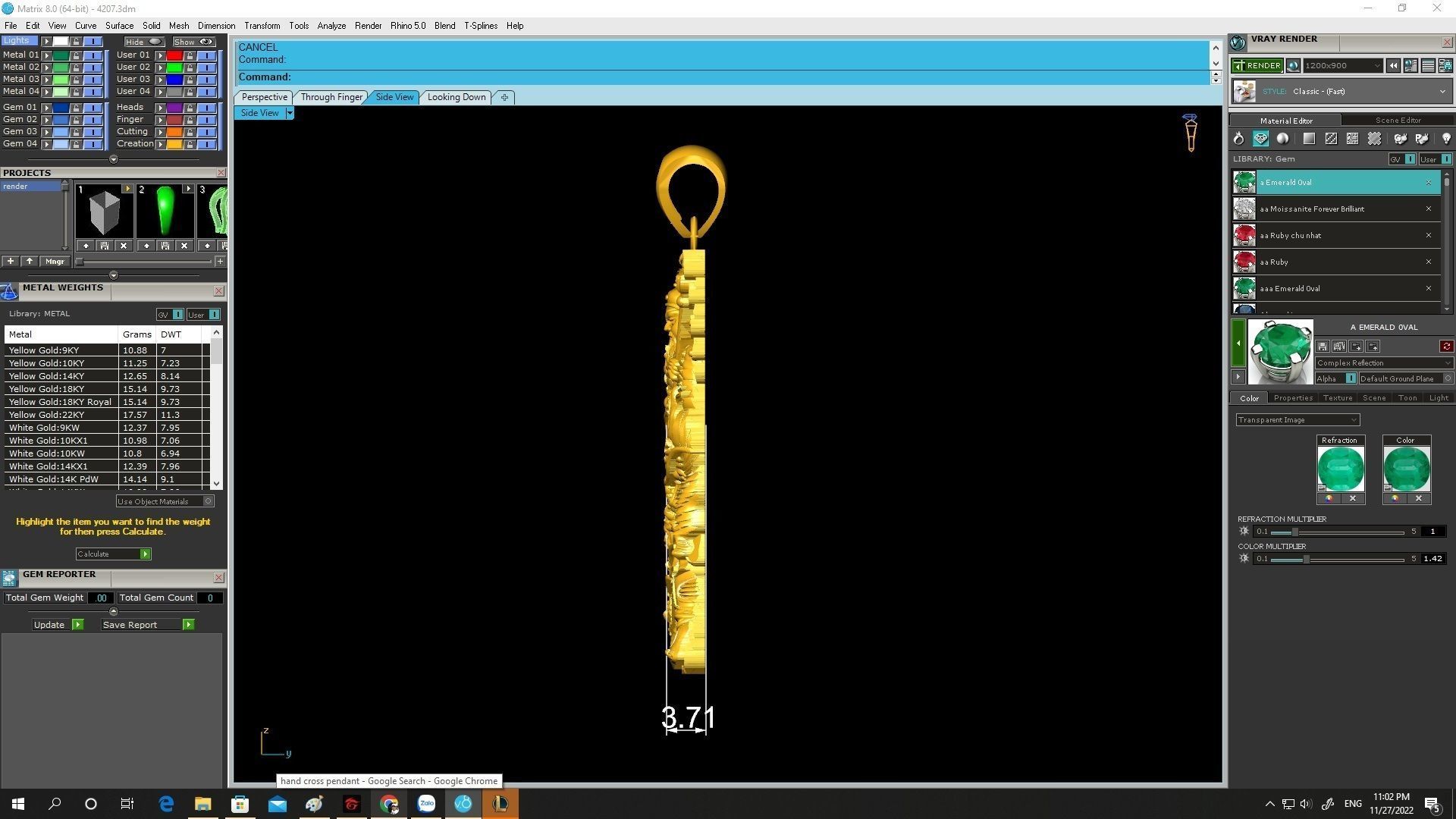 3D Model Warrior Dragon Pendant 4207 3D print model_4