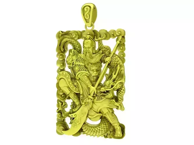 Guan Yu and Dragon Pendant Jewelry Model 4207 3D print model