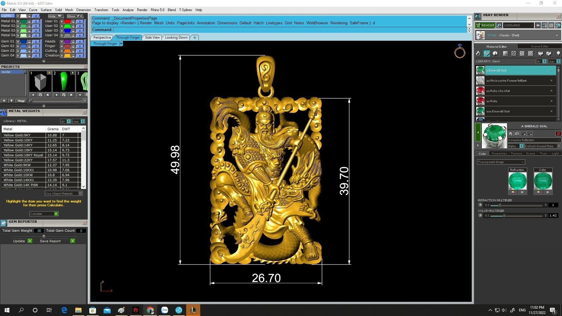 3D Model Warrior Dragon Pendant 4207 3D print model_3