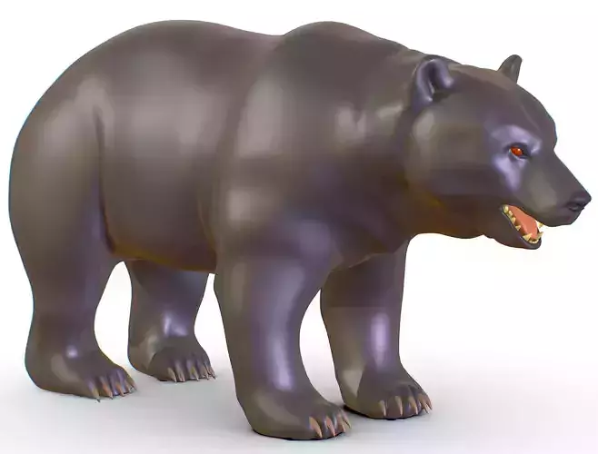 High Poly Monster Black Bear Grizzly 3D Model