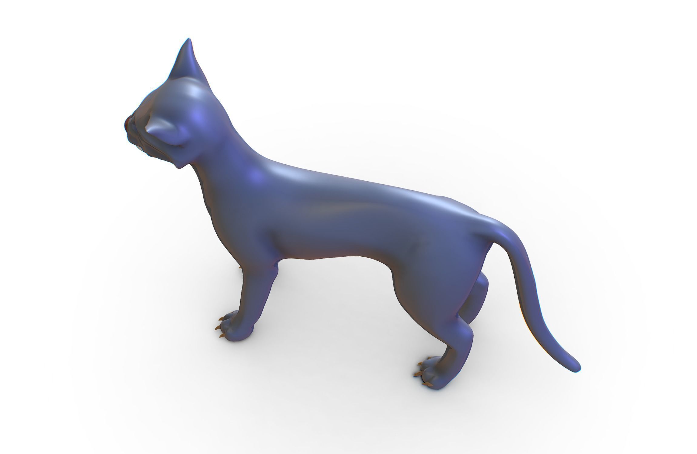 High Poly Realistic Cat Ravenous Serval 3D model_12