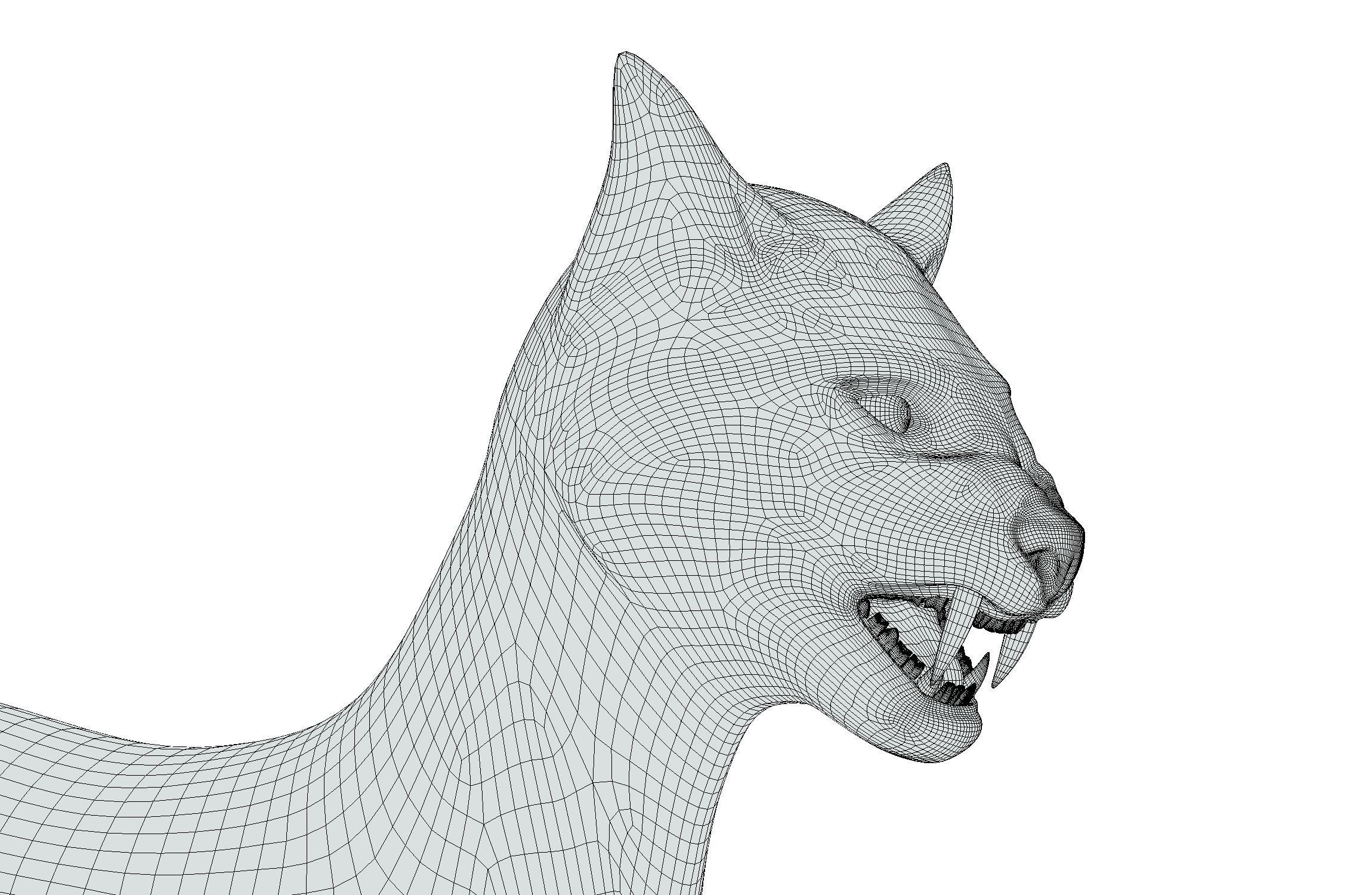High Poly Realistic Cat Ravenous Serval 3D model_21