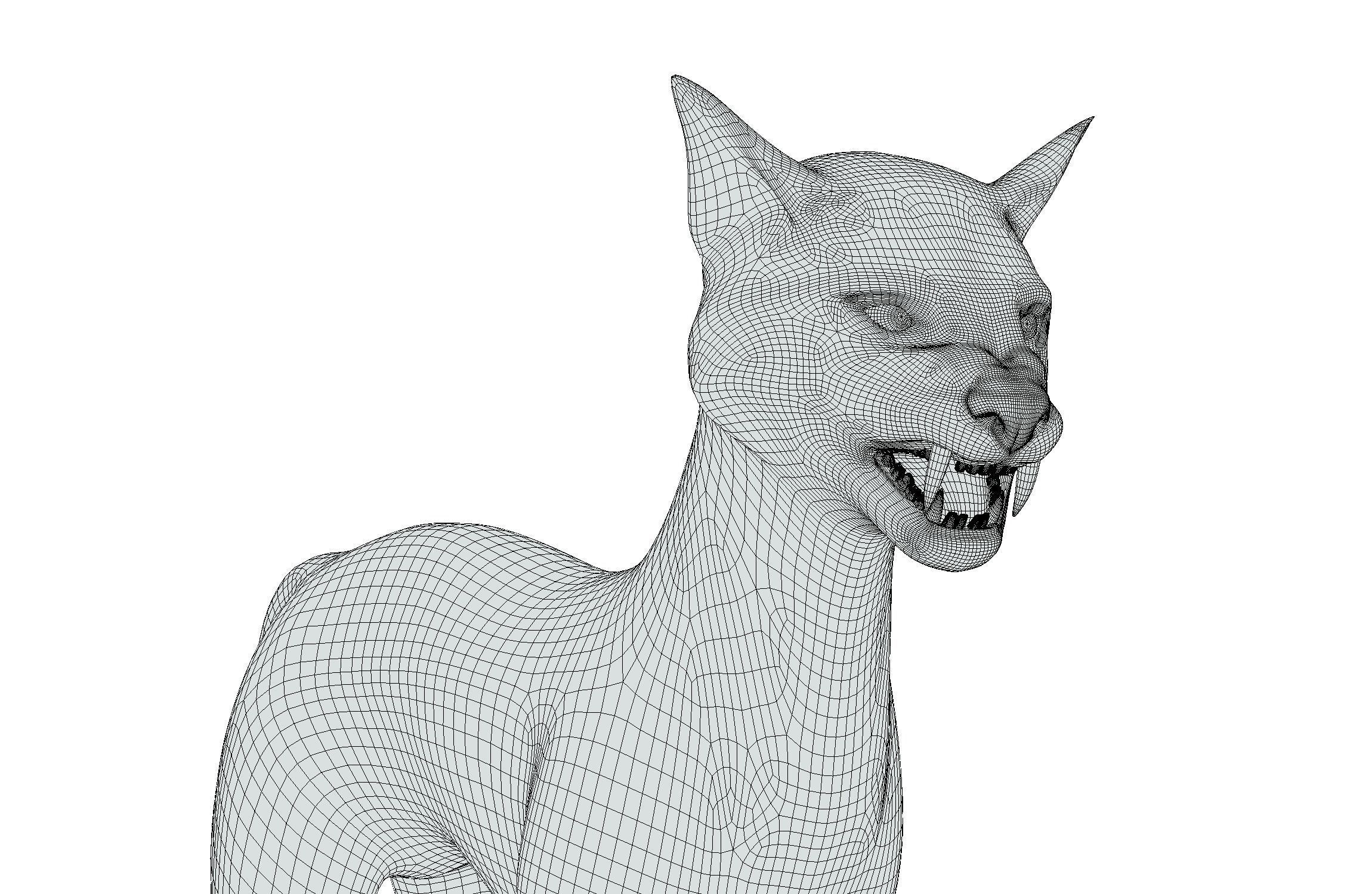 High Poly Realistic Cat Ravenous Serval 3D model_20