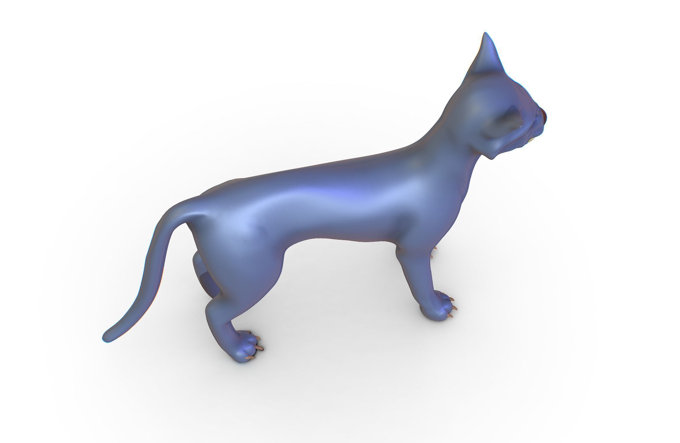 High Poly Realistic Cat Ravenous Serval 3D model_9
