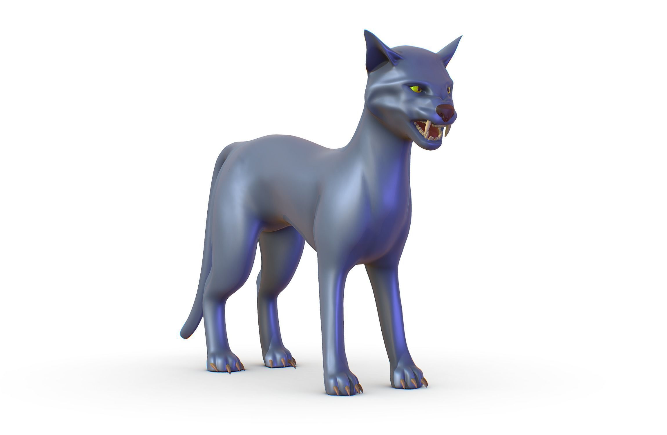 High Poly Realistic Cat Ravenous Serval 3D model_1