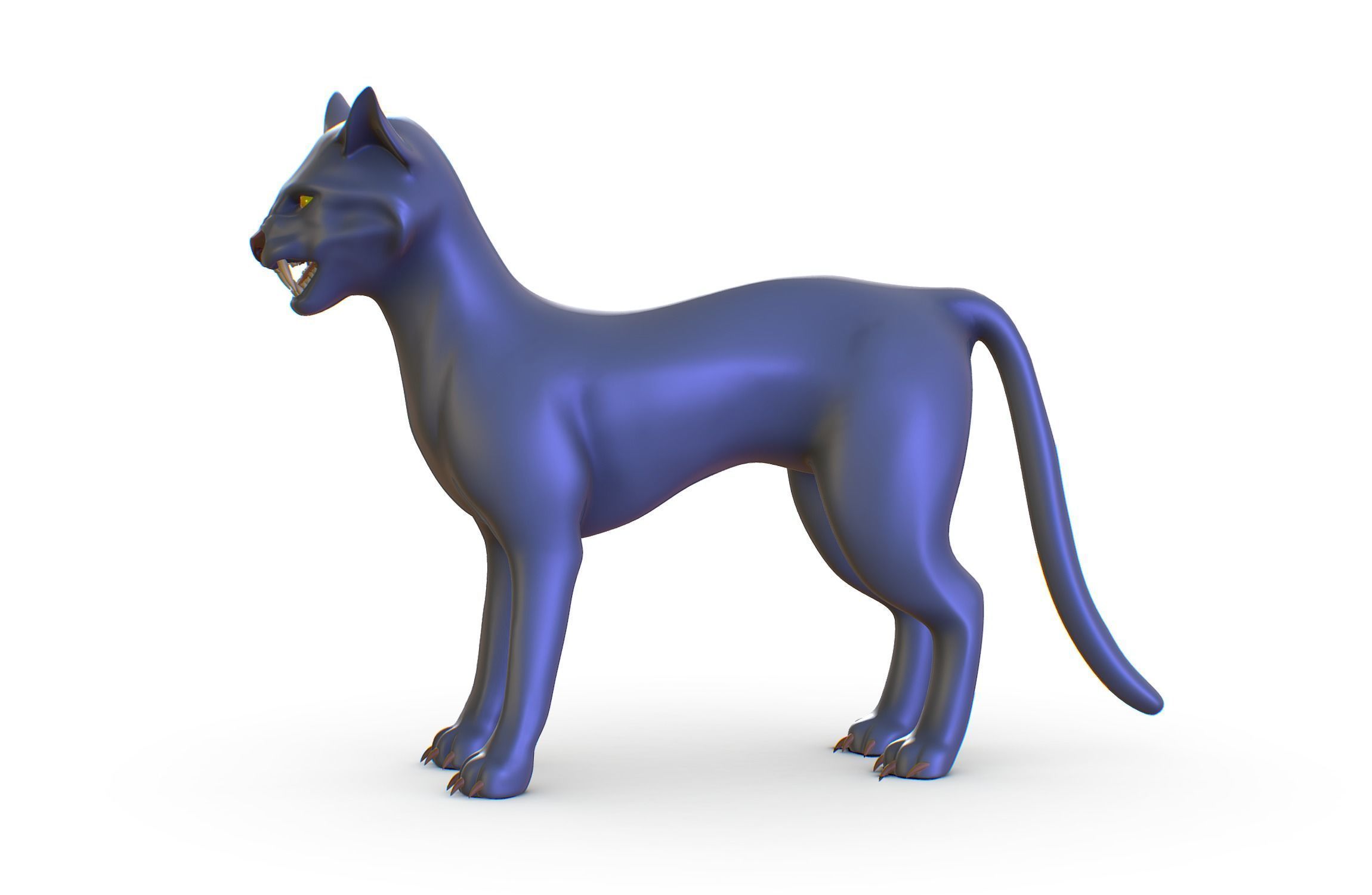 High Poly Realistic Cat Ravenous Serval 3D model_5