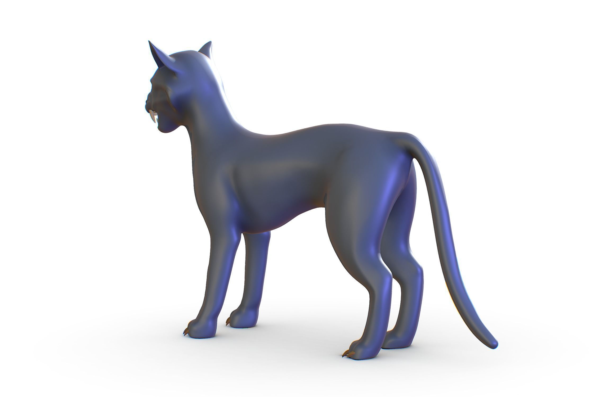 High Poly Realistic Cat Ravenous Serval 3D model_7