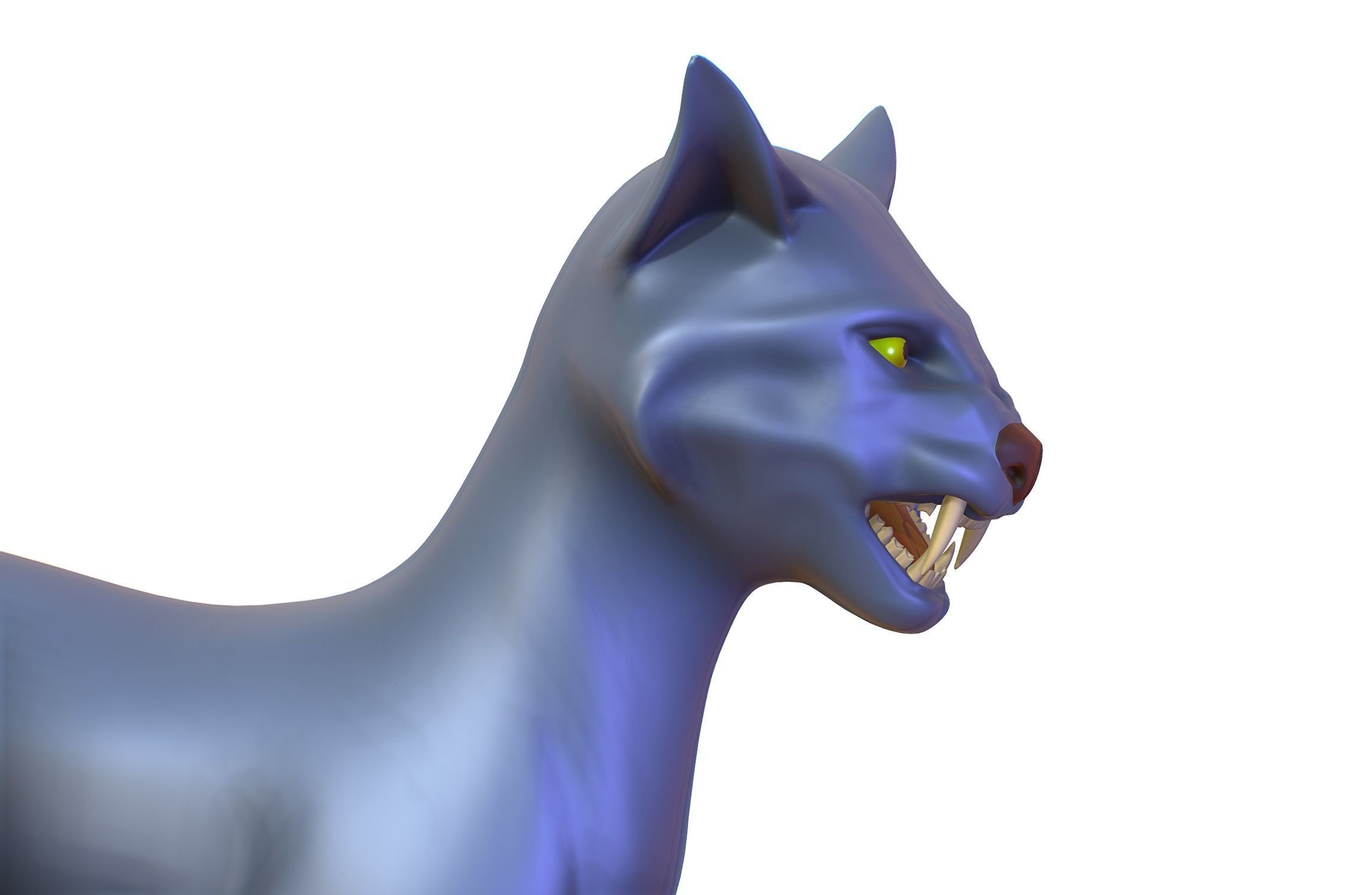 High Poly Realistic Cat Ravenous Serval 3D model_17
