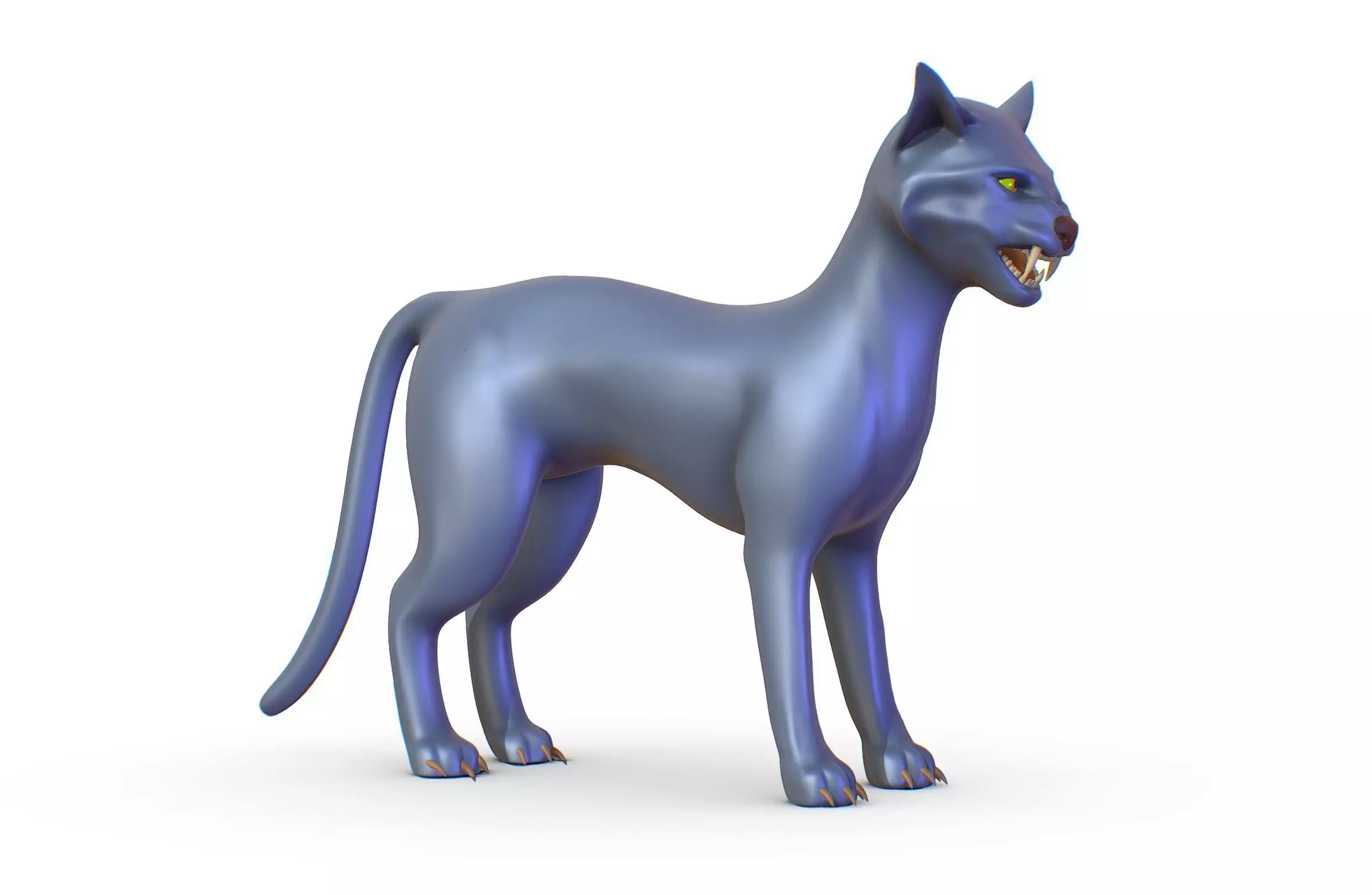 High Poly Realistic Cat Ravenous Serval 3D model_0