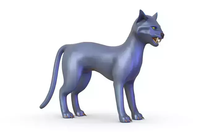 High Poly Realistic Cat Ravenous Serval