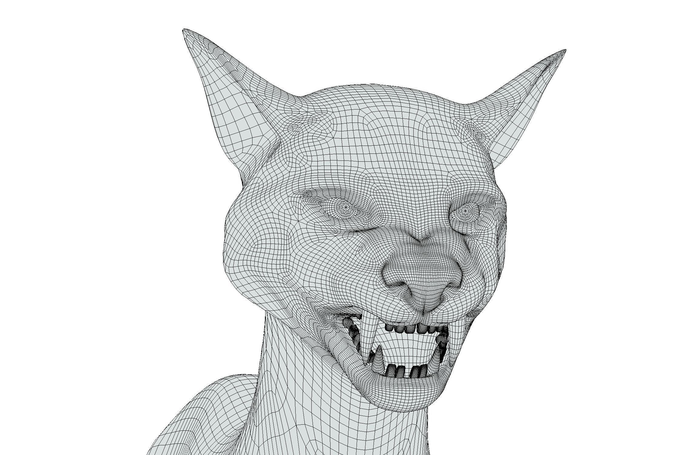 High Poly Realistic Cat Ravenous Serval 3D model_24