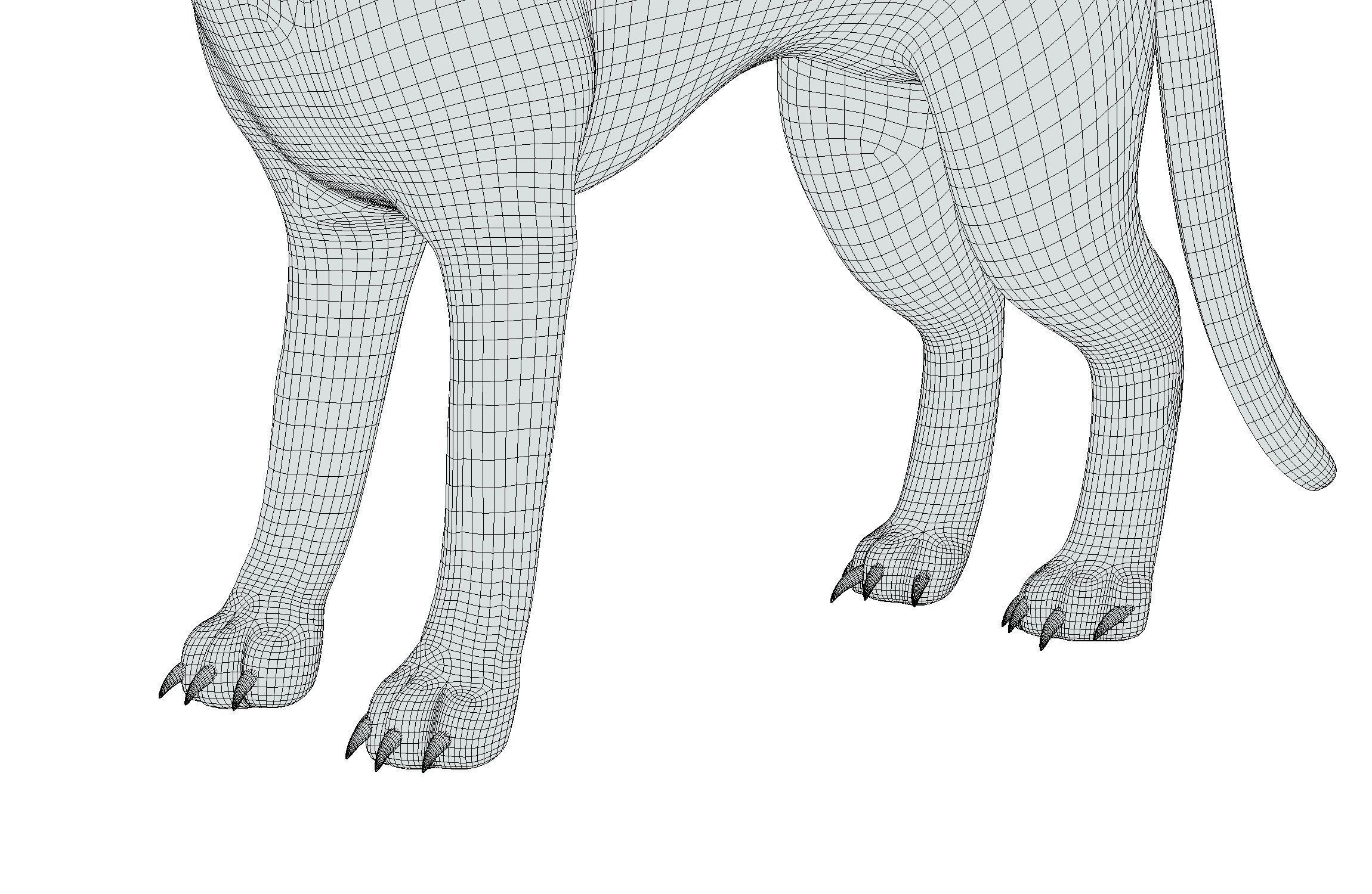 High Poly Realistic Cat Ravenous Serval 3D model_22