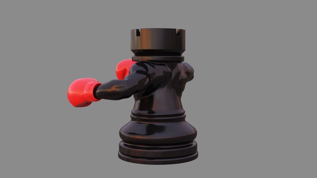 Chess Piece Boxer Rook 3D model animated rigged | CGTrader